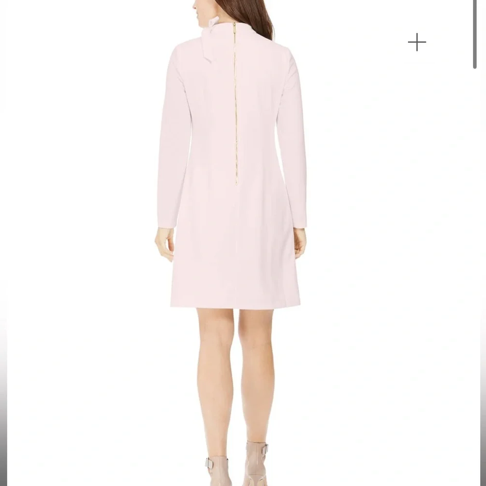 Calvin Klein Pink Sheath Dress Long Sleeve bow collar size 4/small - Picture 2 of 4